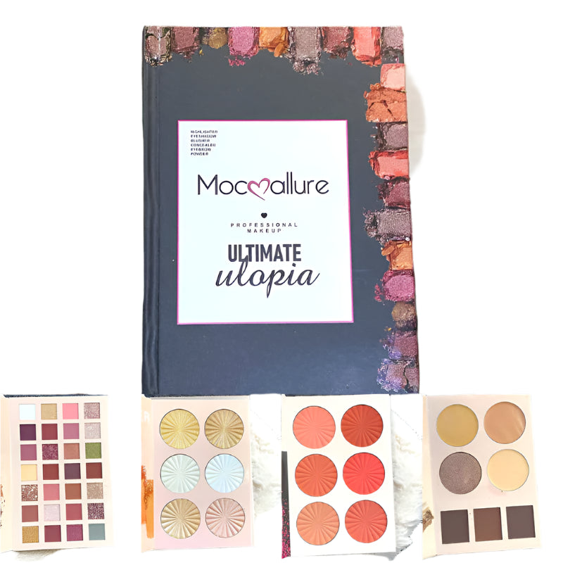 MOC ALLURE Professional Ultimate Book pallet 4 Step Highlighter, Eye Shadow, Blusher, Concealer and Powder Glowxii