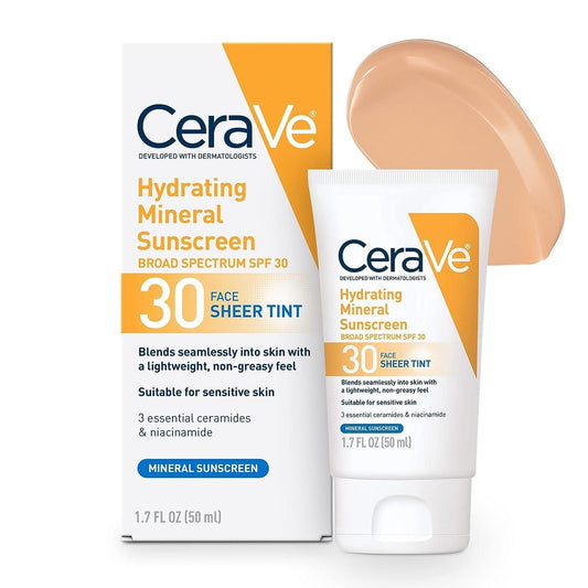CeraVe 30 Face SHEER TINT Mineral Sunscreen - Glowxii