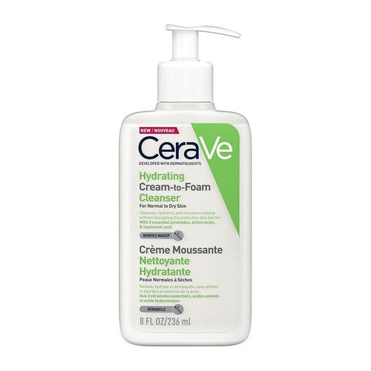 CeraVe Hydrating Cream-to-Foam Cleanser - Glowxii