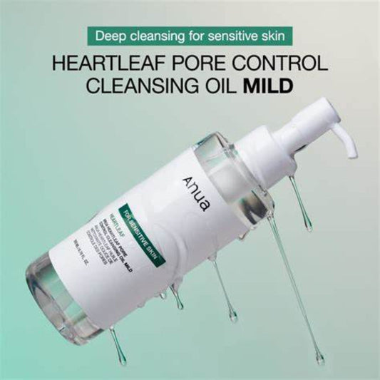 ANUA HEARTLEAF PORE CONTROL CLEANSING OIL MILD (FOR SENSITIVE SKIN) Glowxii